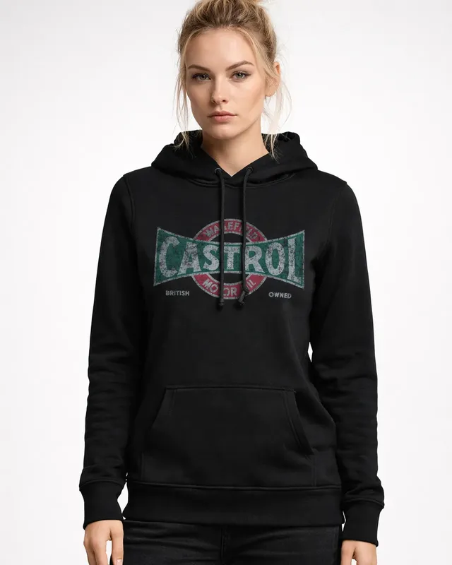 Castrol Vintage Girly Huvtröja dam i svart