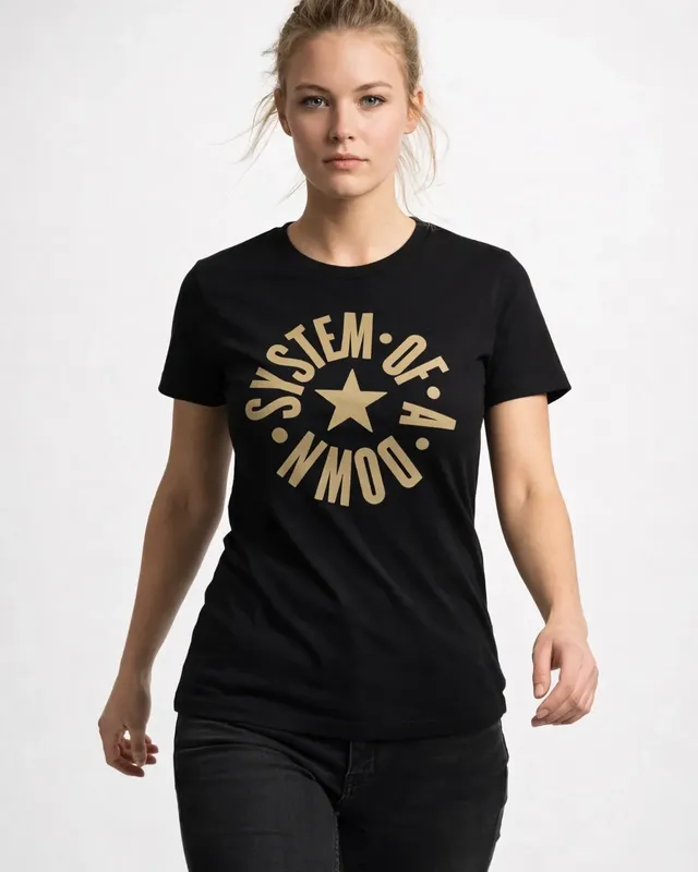 System of a Down Circle Star Logo T-shirt dam i svart
