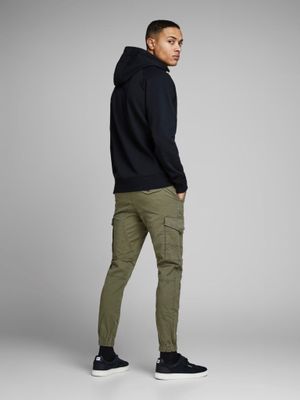 Olive cargo pants with cuffs