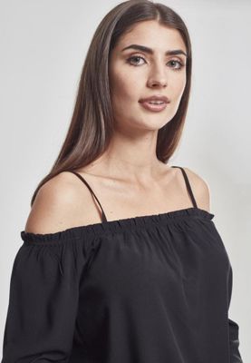 Long sleeved blouse with bare shoulders