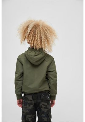 Windbreaker with fleece lining olive - Child