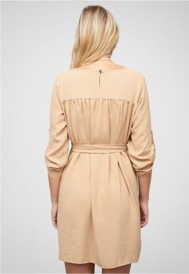 Beige Turn-Up Dress