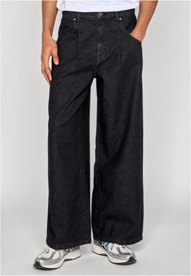 Jeans Pleated Jeans för herr – svart tvättad