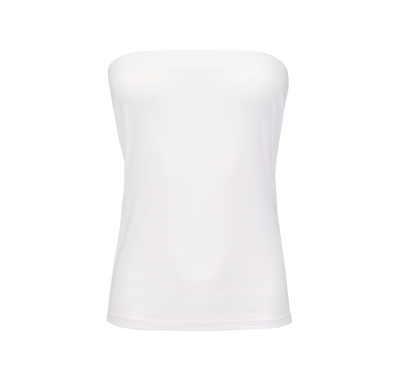 Klassisk strapless top med elastisk nederkant – vit
