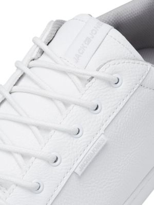 White leather-like sneakers