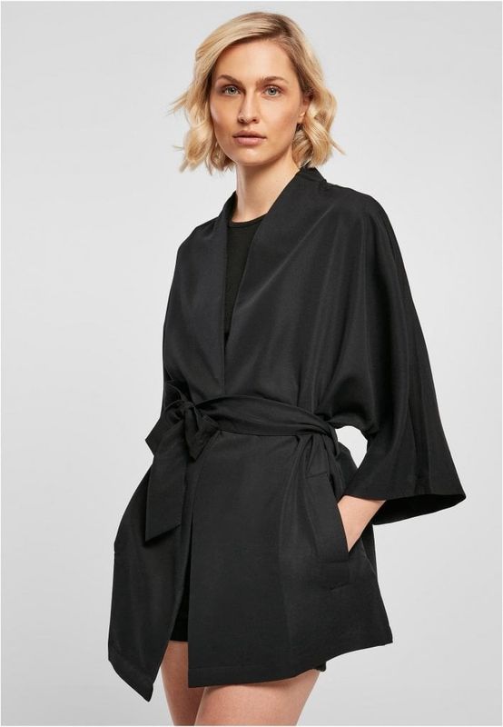 Ladies Viscose Twill Kimono Coat