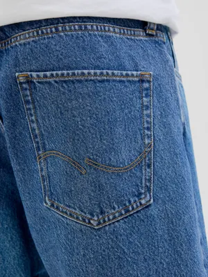 Baggy fit shorts stonewash blå för män