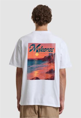 T-shirt i bomullsjersey med mykonos Mood – vit