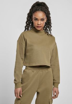 Short sweater with long arms and high neck lady
