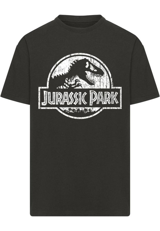 Jurassic Park logotyp Jurassic Park Distressed Logo T-shirt – svart