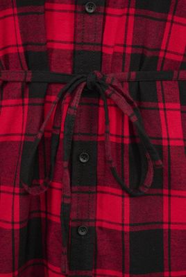 Long-sleeved flannel shirt dress - women