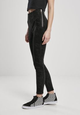 Women's trousers in washed faux clothing