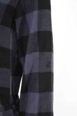 Long-sleeved flannel shirt dress - women