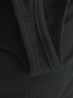 Women's black ribbed tank top