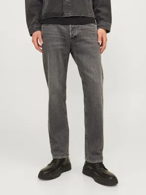 Mörkgrå stentvättade jeans herr - CHRIS