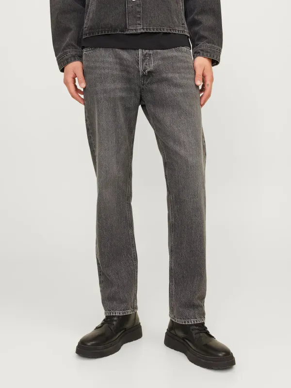Mörkgrå stentvättade jeans herr - CHRIS