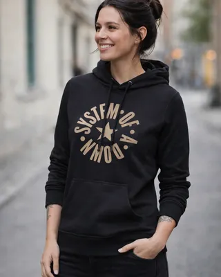 System of a Down Circle Star Logo Girly Huvtröja dam i svart