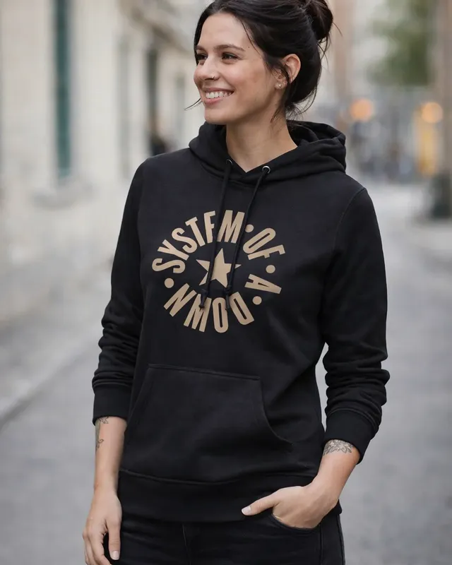 System of a Down Circle Star Logo Girly Huvtröja dam i svart