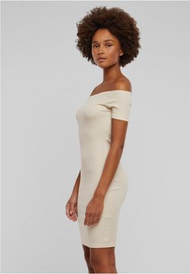 Ladies Off Shoulder Rib Dress