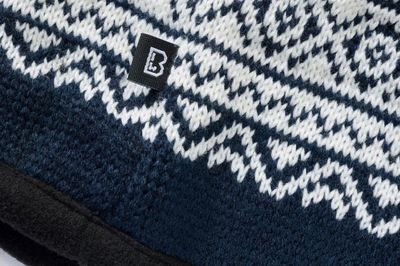 Lusemønstret vinterhue med fleece - marineblå/hvid