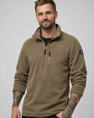Brandit Fleece Troyer fleecetröja herr – olivgrön