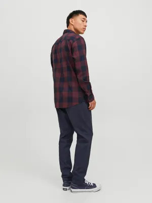 Tunn flanellskjorta slim fit herr
