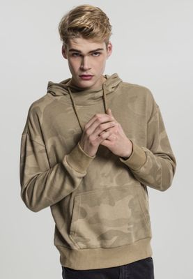 Camo-hættetrøje med høj hals