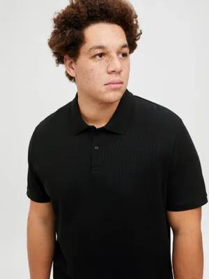 Svart plus size pikétröja herr – Jack & Jones