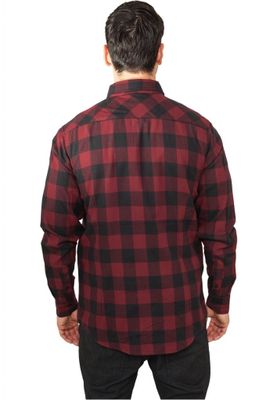 Flanellskjorta Rutig Svart/Burgundy