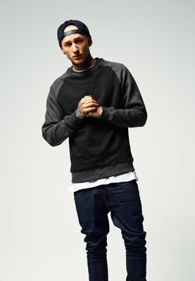 Tvåfärgad raglan sweatshirt