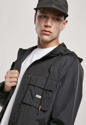 Black lightweight jacket with bellows pockets
