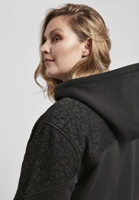 Black hoodie with lace lady