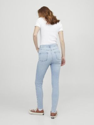 Lyseblå højtaljede skinny fit jeans til kvinder