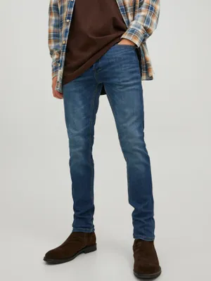 Mörkt blå slim fit jeans herr - GLENN