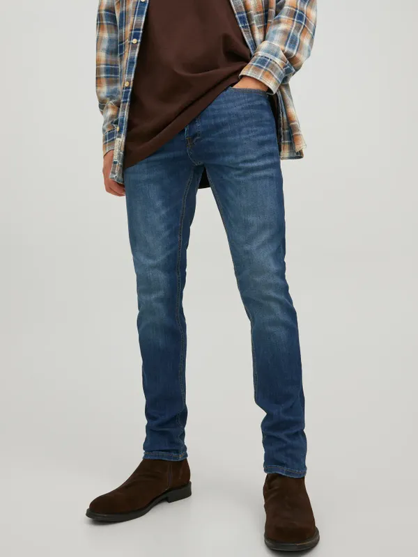 Mörkt blå slim fit jeans herr - GLENN