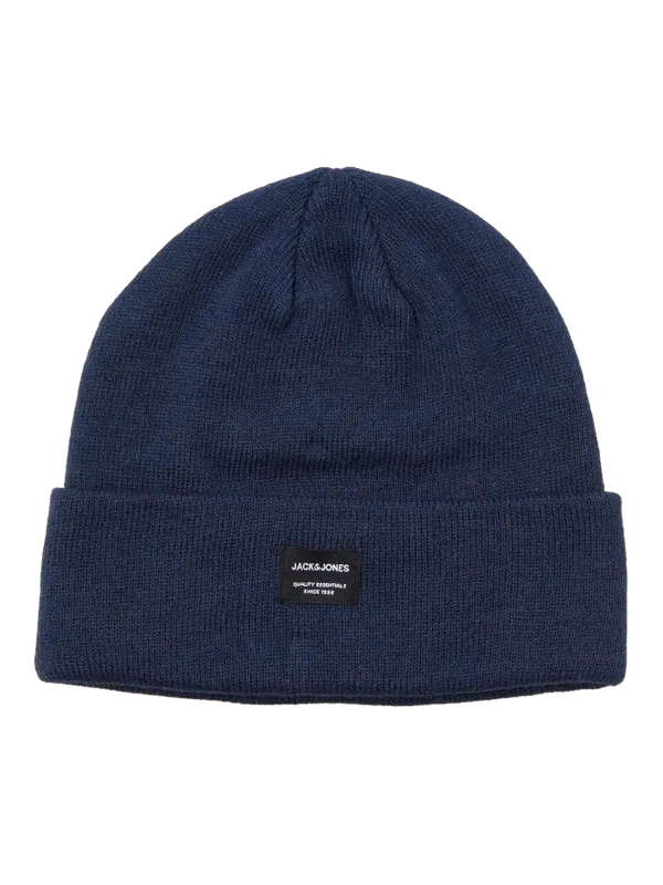 Mörkblå ribbstickad mössa Jack & Jones