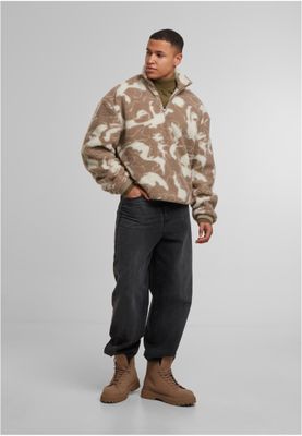 Fantasifullt mönster i beige och vit Oversized Pattern Teddy Troyer för herr – sandswirl