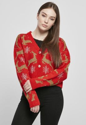 Christmas cardigan with snowflakes and Christmas reindeer oversize lady