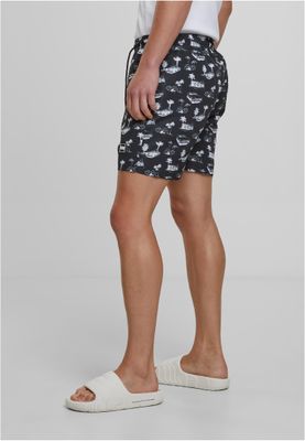 Pattern Swim Shorts Black/White