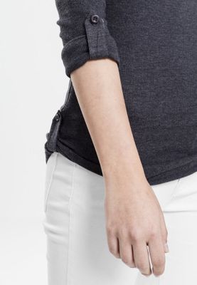 Ladies Long Rib Pocket Turnup Tee