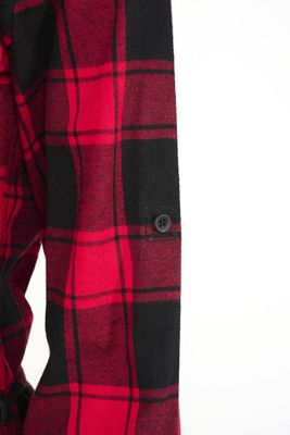 Long-sleeved flannel shirt dress - women