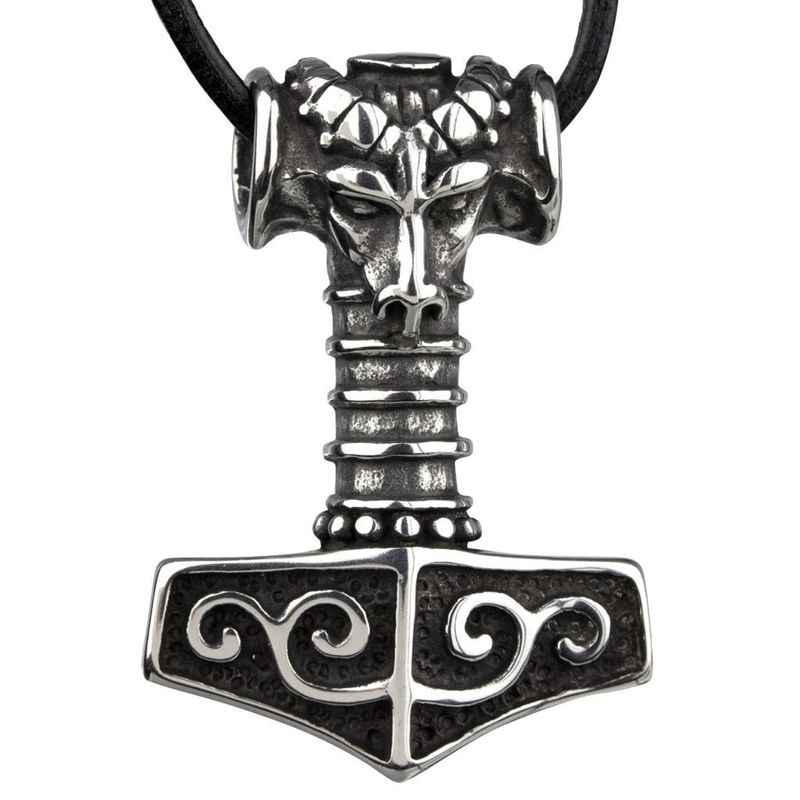 Thorshammer with dragon head necklace