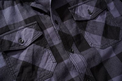 Short-sleeved flannel shirt gray/black
