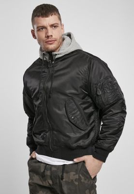 MA1 bomberjacka with hood black/grey