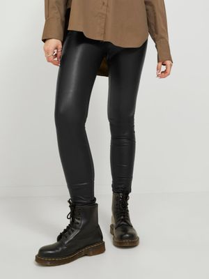 Højtaljede Slim Fit Läderleggings