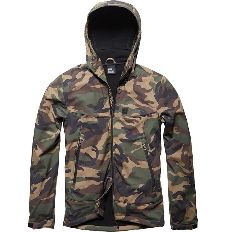 Camo softshell jakke med fleeceforing