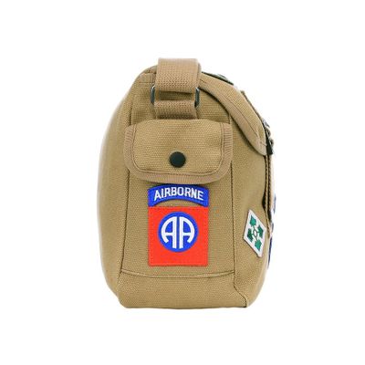 Canvas messenger bag - WWII patches