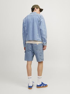 Light blue carpenter shorts in jeans for men
