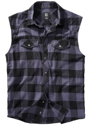 Sleeveless flannel shirt gray/black