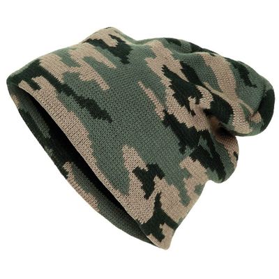Strikket hue i camo